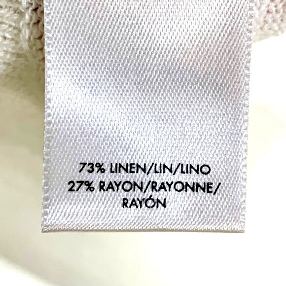 Ann Taylor Open Front Cardigan Sweater XL Linen Blend Ivory Luxury Minimalist - Picture 6 of 7